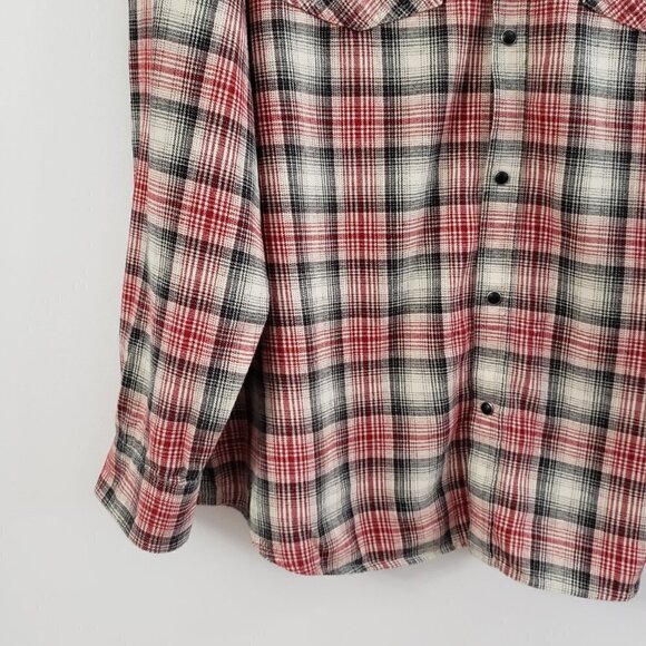 Wind River Plaid Snap Front Button Down Shirt Marks Work Warehouse Men's Sz XL - Picture 8 of 11